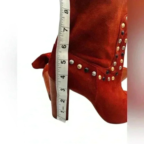 FREE PEOPLE WOMEN'S DAKOTA HEEL STUDDED LEATHER WESTERN BOOTS - Picture 9 of 9